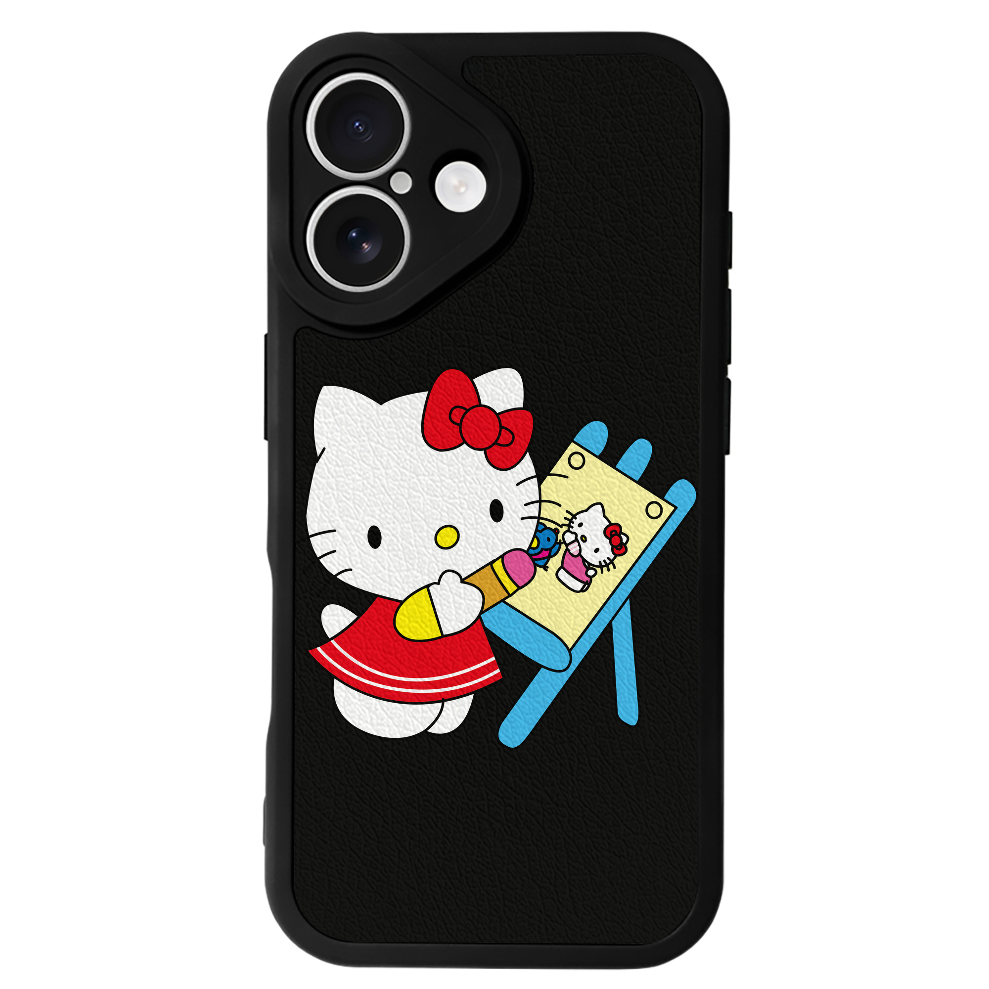 （画像用） Hello Kitty ハローキティ 【iPhone 16シリーズ対応】シリコンスマホケース（レザー調） 材質：シリコン